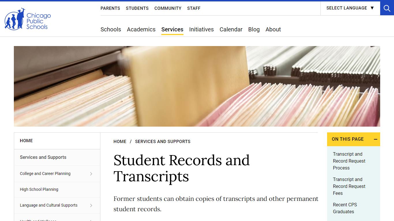 Student Records and Transcripts | Chicago Public Schools