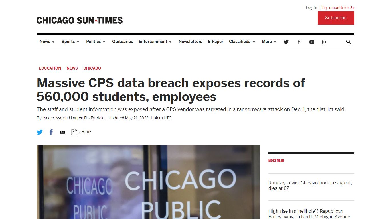 CPS data breach: Records of 560,000 students ... - Chicago Sun-Times